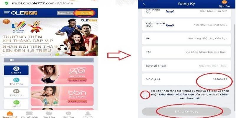 Thông tin đôi nét về đăng ký Ole777